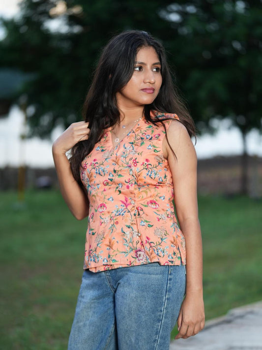 The Peach Blossom Wrap Top