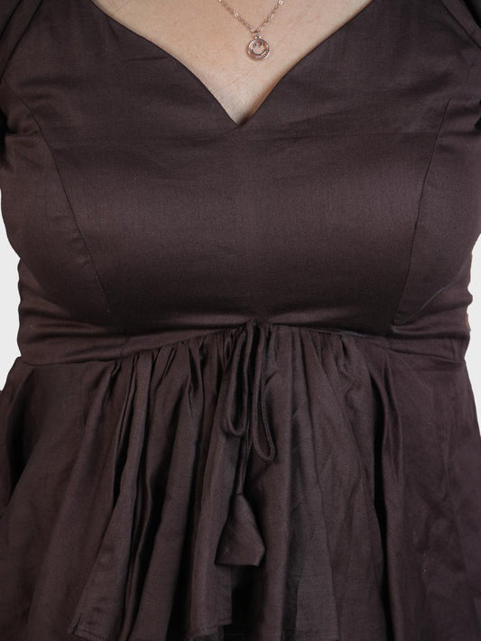 Chocolate Brown Peplum Top