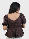 Chocolate Brown Peplum Top